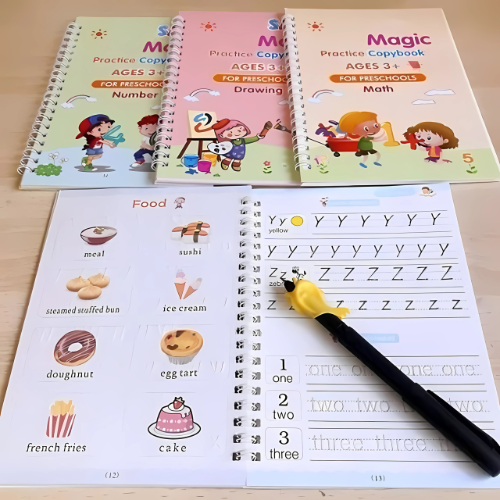 Magic Practice Copy Books for Kids (10 Extra Refills + 1 Magic Pen)
